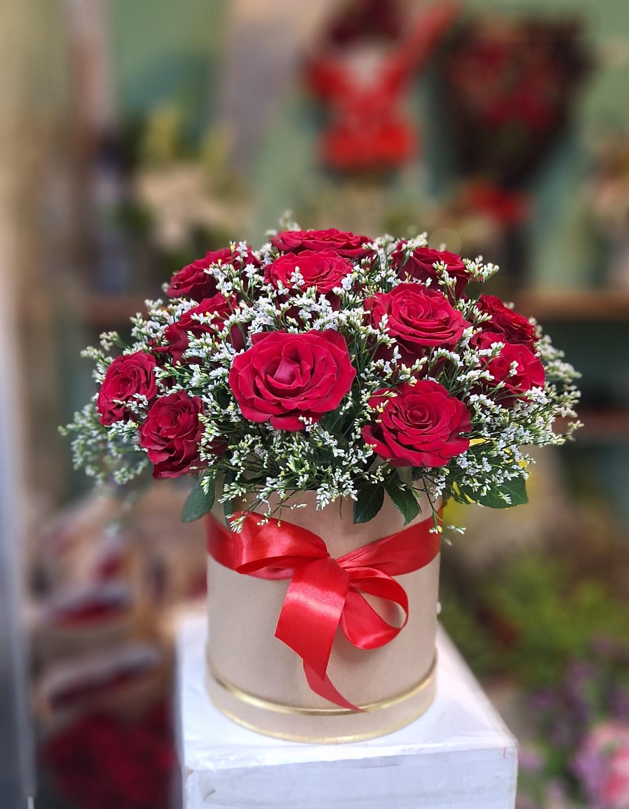 Classic Red Rose Bloom Box - FlowerSouq