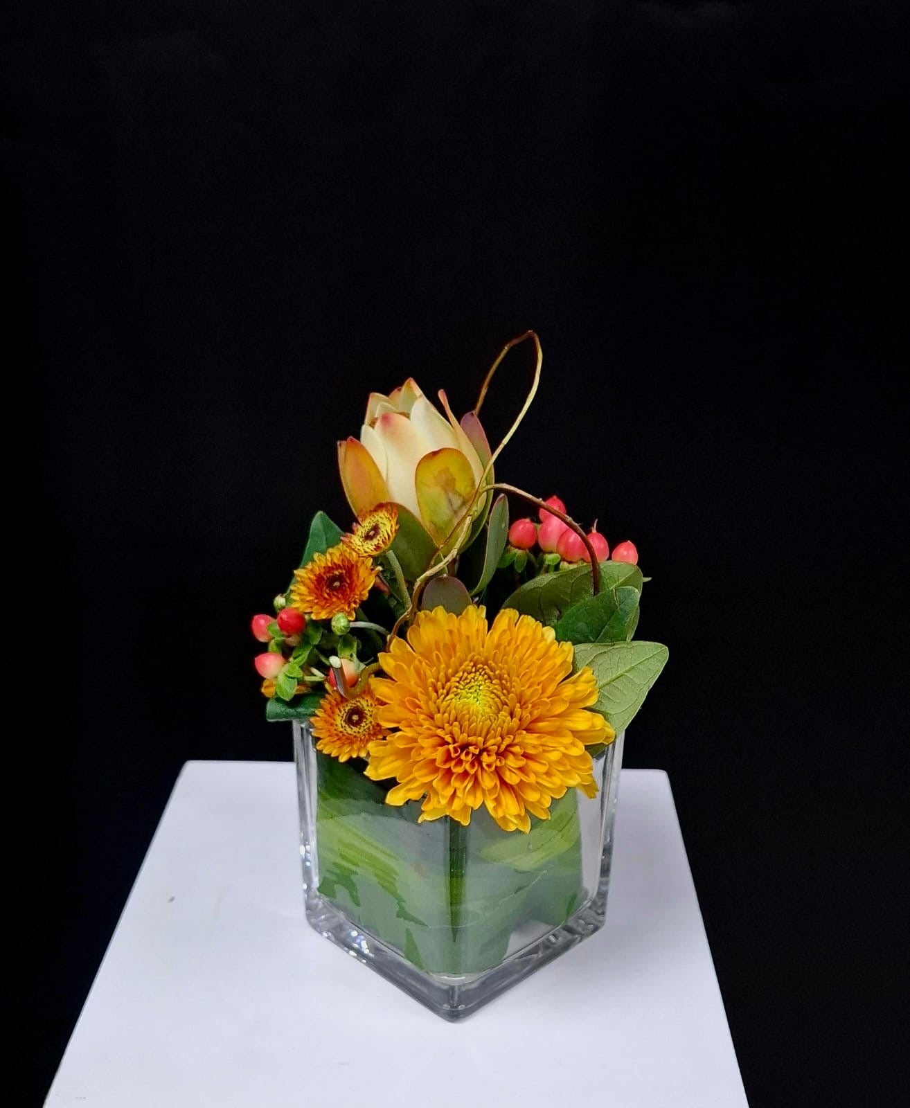 Sunny Yellow Floral Vase Arrangement - FlowerSouq