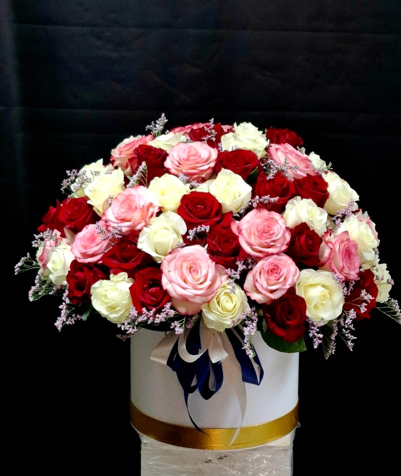 Luxury Mixed Roses Box – Pink Red White Roses | Same Day Delivery Dubai - FlowerSouq
