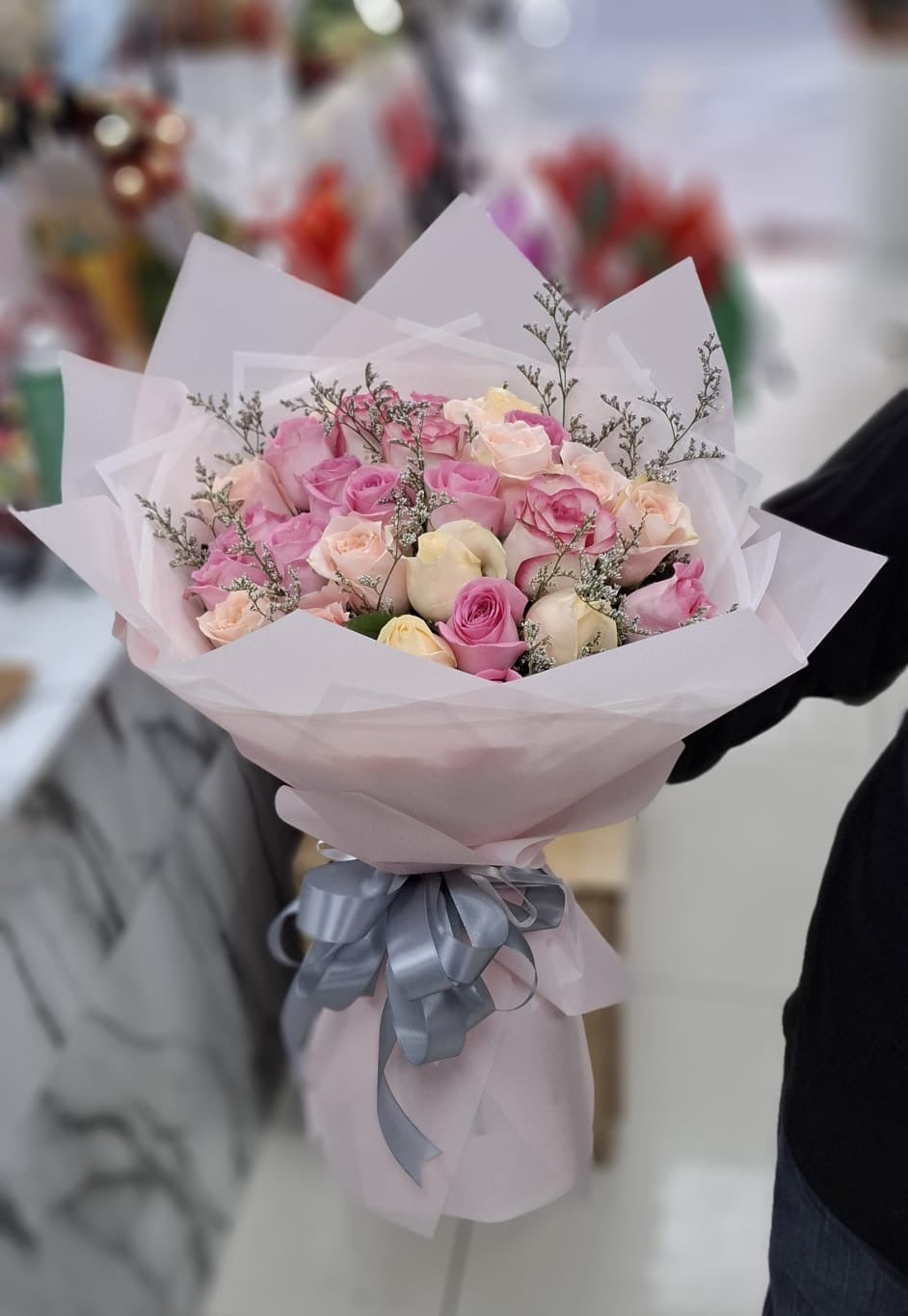 Pastel Rose Bouquet - FlowerSouq