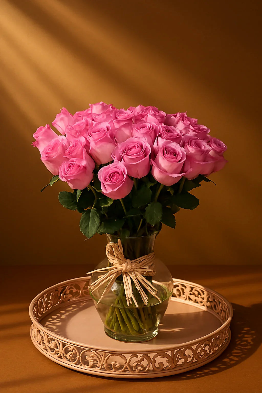 Blush Harmony – Rose Vase - FlowerSouq