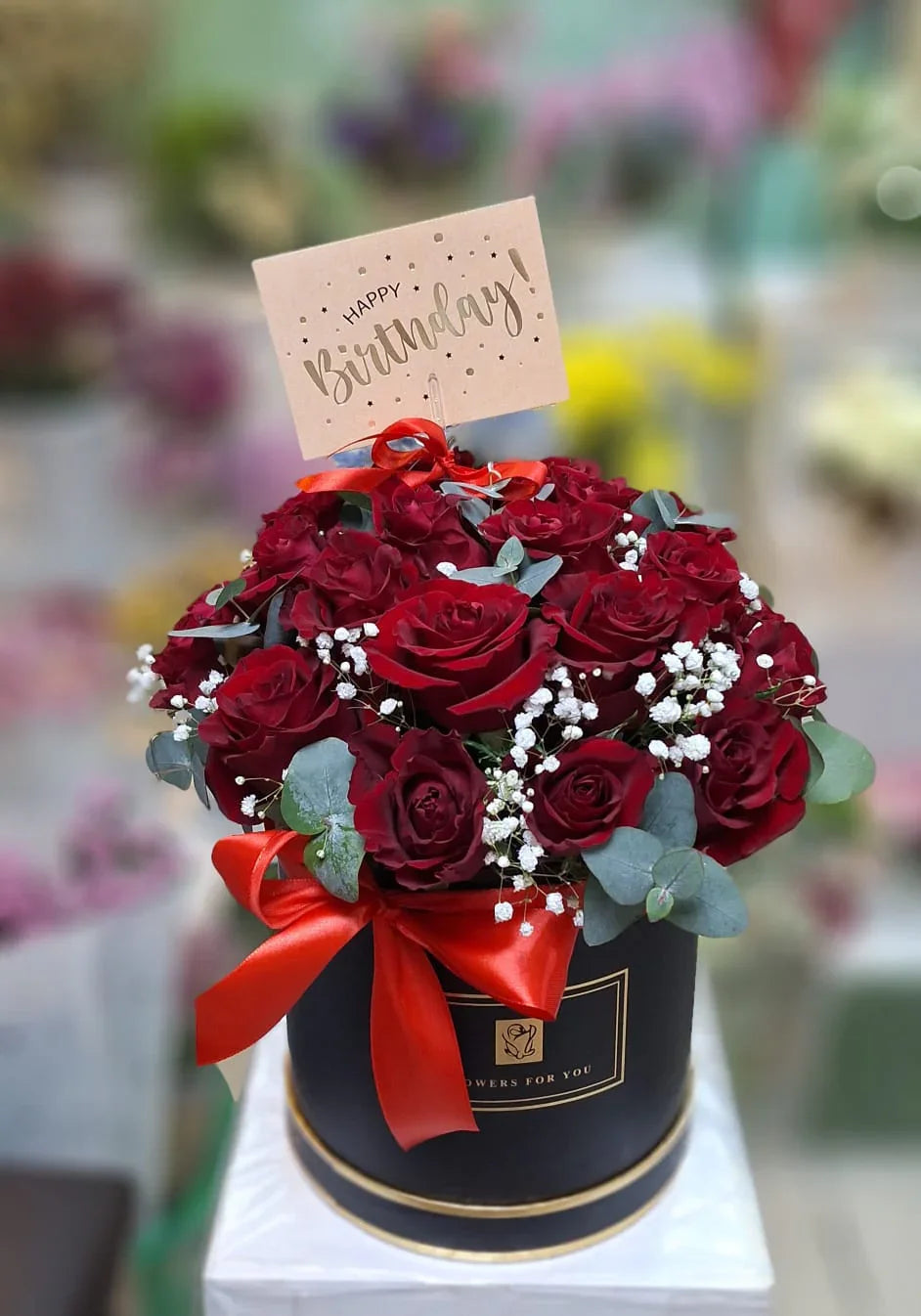 Scarlet Elegance Box - FlowerSouq