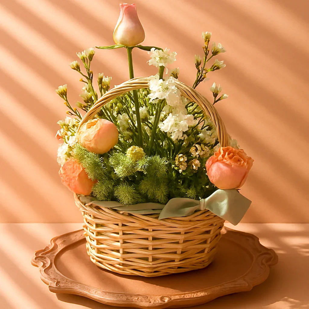 Blushing Harmony Basket - FlowerSouq