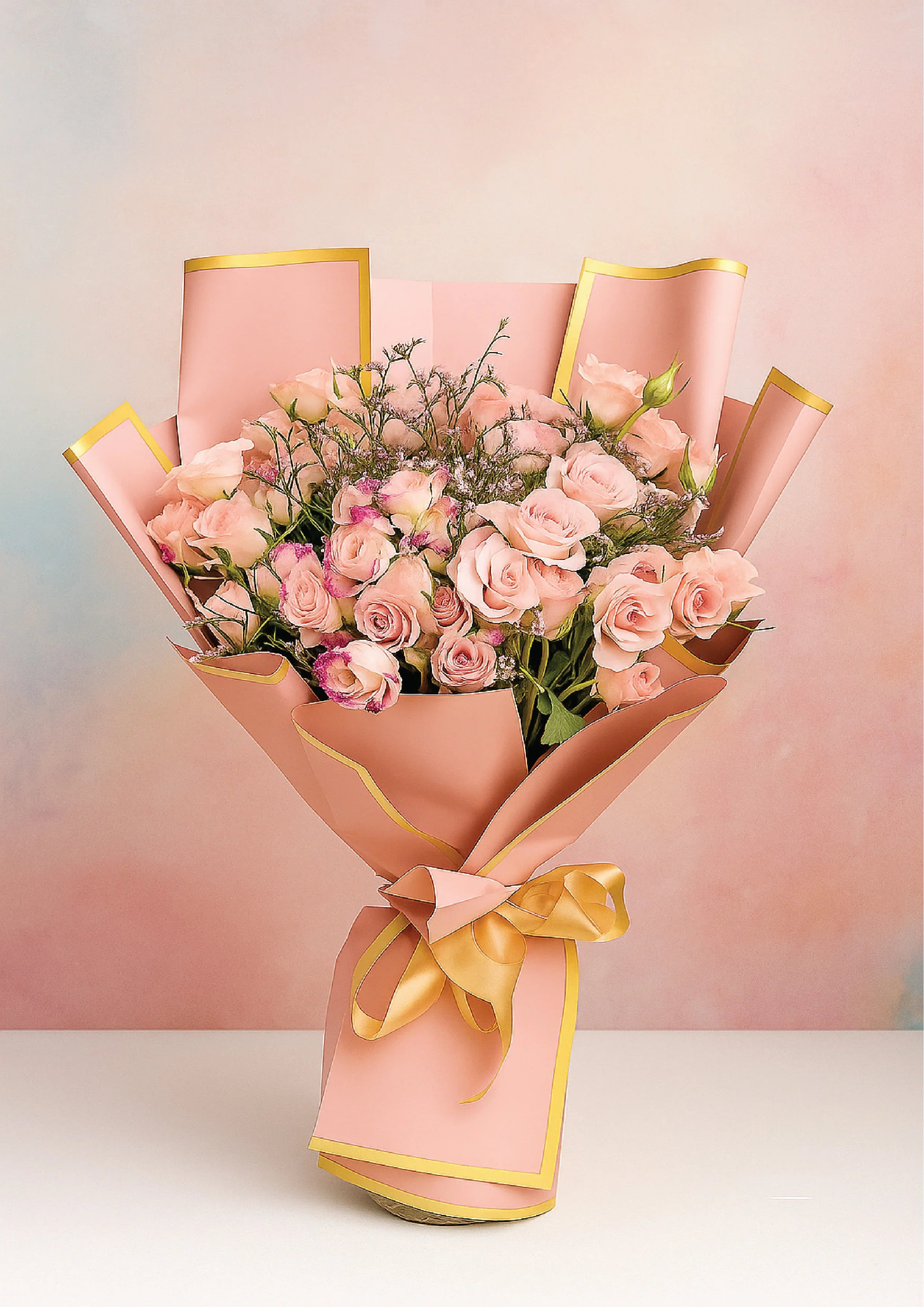 Rosé Elegance Bouquet - FlowerSouq