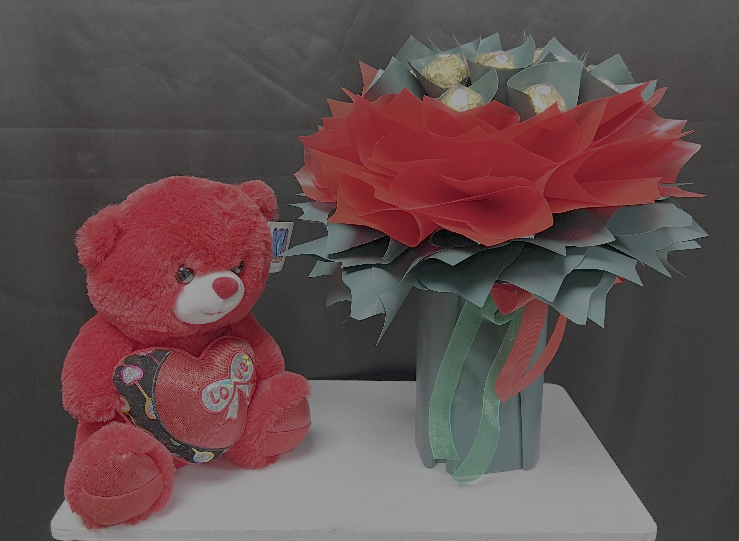 Ferrero Rocher Chocolate Bouquet with Teddy | Luxury Gift Delivery Dubai - FlowerSouq