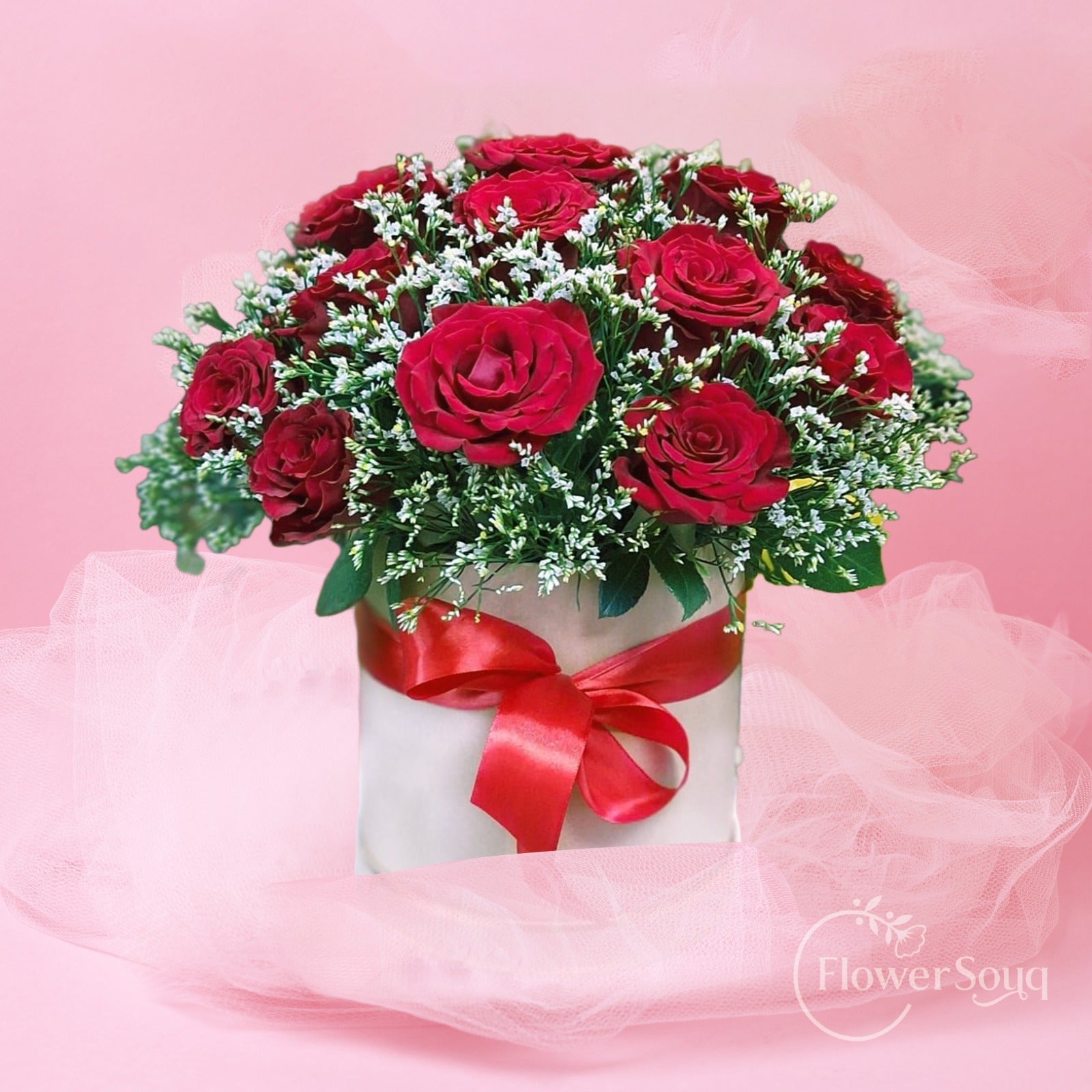 Classic Red Rose Bloom Box - FlowerSouq