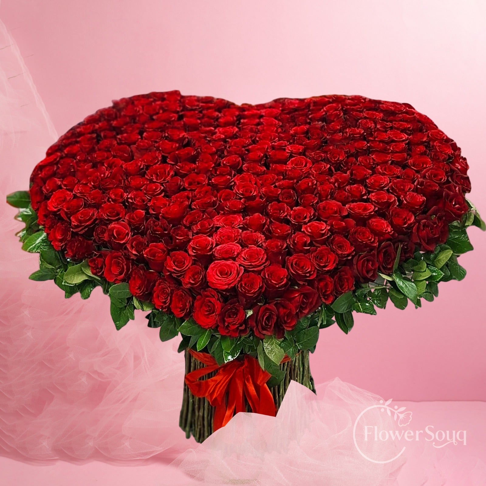 Heart of Love – Heart Shaped Red Rose Arrangement - FlowerSouq