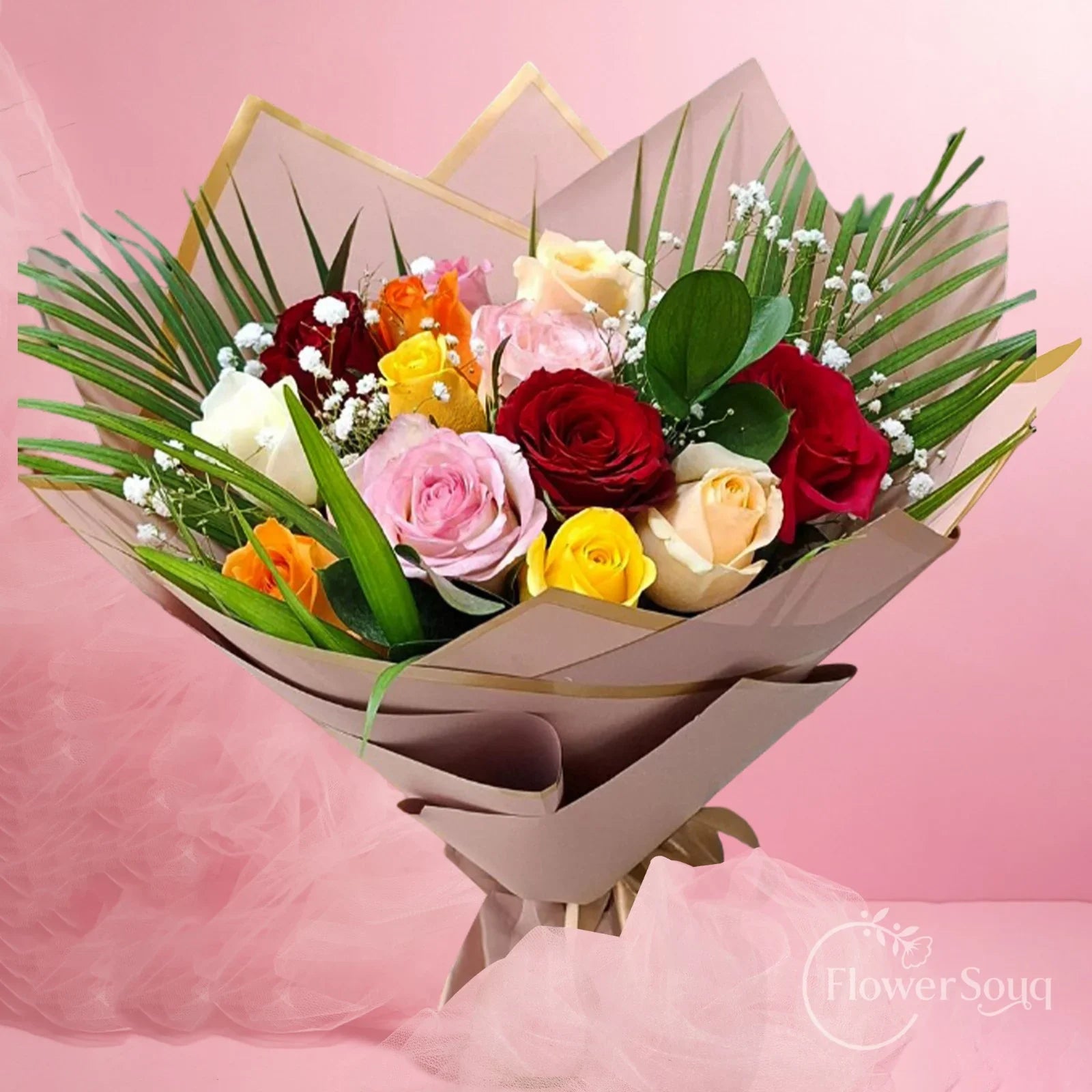 Radiant Rose Bouquet - FlowerSouq