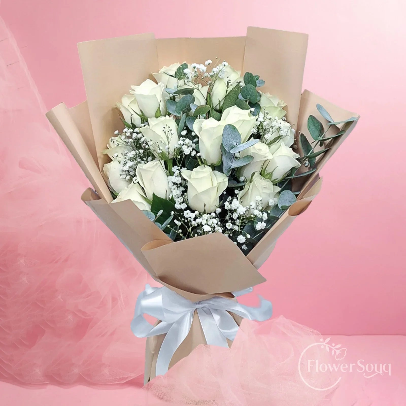 White Bloom Bouquet - FlowerSouq