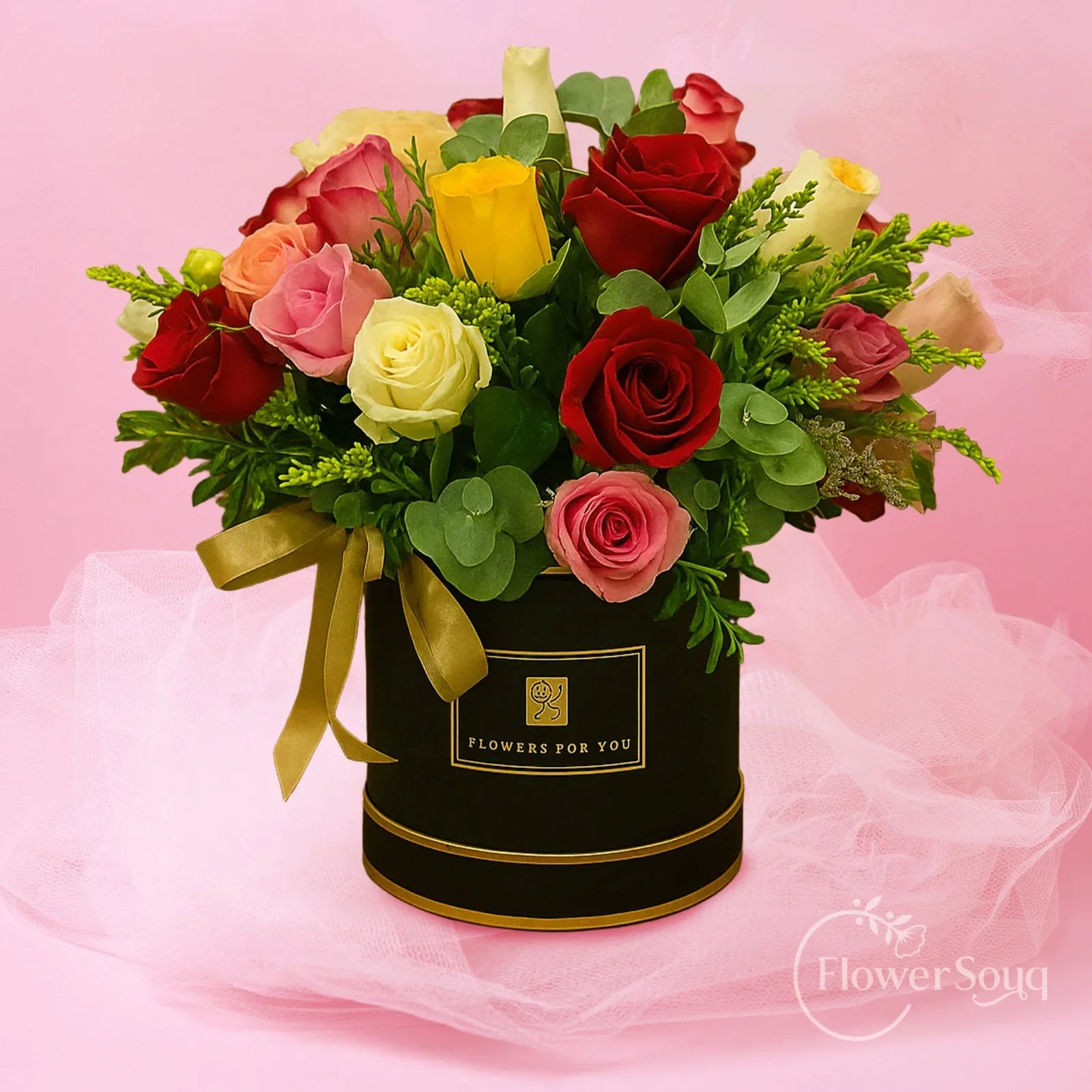 Scarlet Elegance Box - FlowerSouq