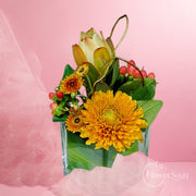 Sunny Yellow Floral Vase Arrangement - FlowerSouq