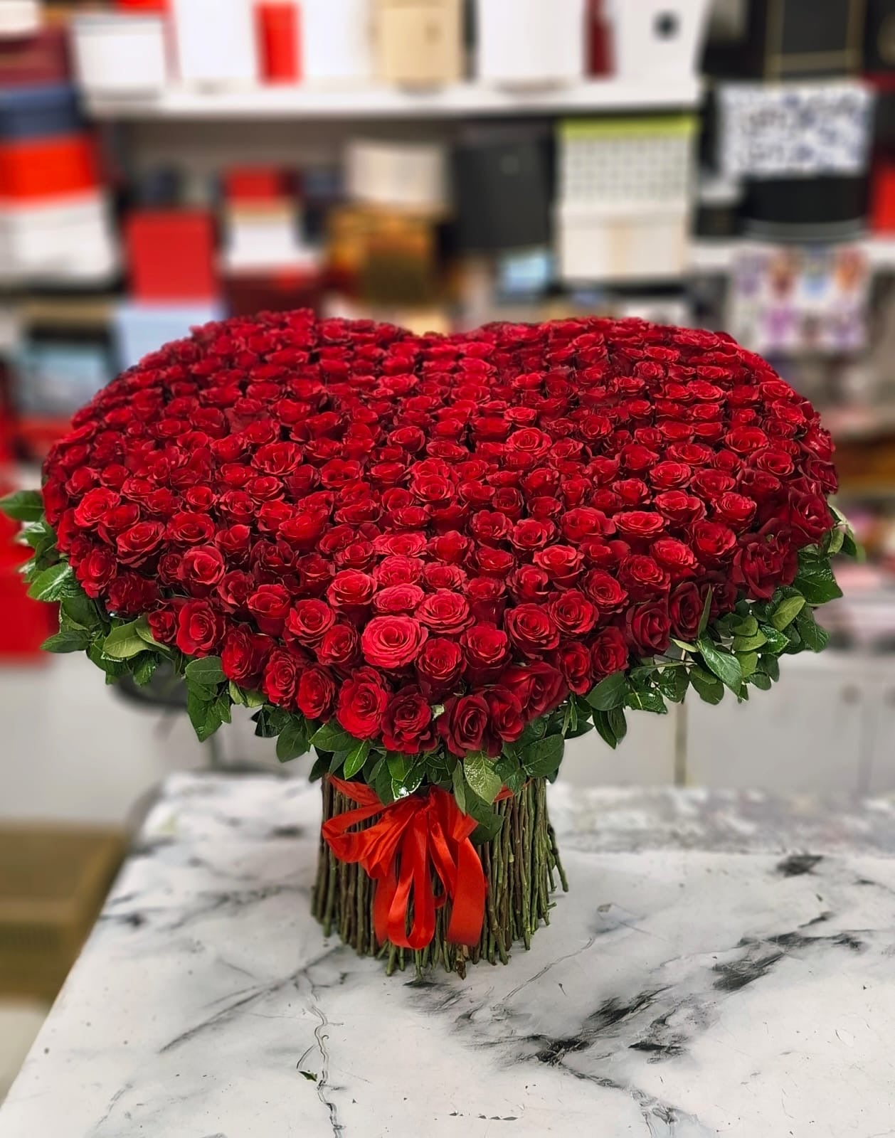 Heart of Love – Heart Shaped Red Rose Arrangement - FlowerSouq